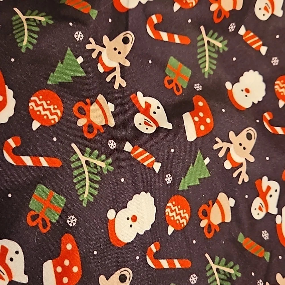 Upcycled Christmas Dog Bandana Tie up in the front blue background pets